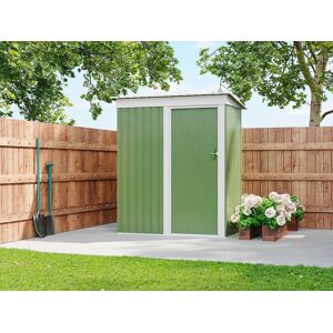 Vente-unique Abrigo de jardim metálico em aço galvanizado verde sálvia - 1,39 m² - BIRON Image