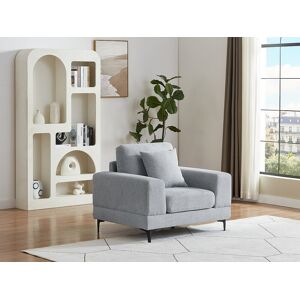 Vente-unique Poltrona em tecido texturizado cinza claro – JAMOLO Image