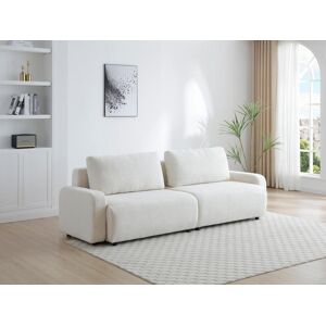 Vente-unique Sofá de 4 lugares conversível em tecido chenille bege YOKIRA Image