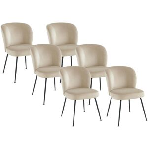 Vente-unique Conjunto de 6 cadeiras em veludo e metal bege Pascal Morabito - POLPONA Image