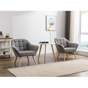 Vente-unique Poltrona em tecido cinzento - CASERTA Image