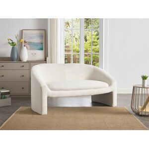 Vente-unique Sofá de 2 lugares em tecido bouclé branco - OSSANA Image