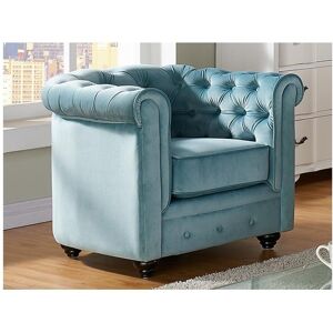 Vente-unique Cadeirão CHESTERFIELD - Veludo Azul pastel Image