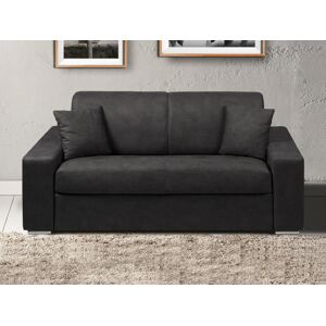 Vente-unique Sofá de 2 lugares rapidamente convertível em cama em tecido Cinzento escuro - Cama de 120 cm e Colchão de 18 cm - EMIR Image