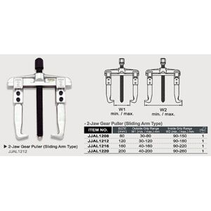 Extrator de dois braços, universal TOPTUL 120 mm (interior 30-120mm, äußen 90-180mm) Image