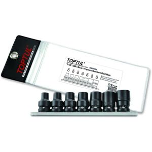 Conjunto de chaves de impacto TOPTUL 1/2 polegada 7 StkE10 E12 E14 E16 E18 E20 E24 Image