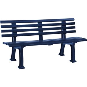 kaiserkraft Banco de jardim em plástico, com 9 ripas, largura 1500 mm, azul aço Image