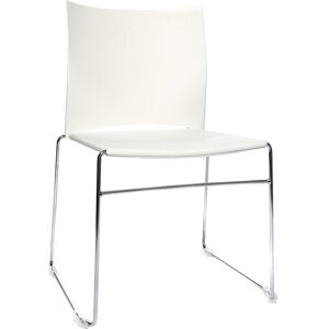 Topstar Cadeira empilhável com pernas tipo patim, armação cromada, embalagem de 4 unid., branco Image