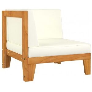 Vidaxl Sofá De Canto Seccional E Almofadas De Madeira De Acacia Image