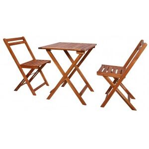 Vidaxl Mesa E Cadeiras De Restaurante Dobráveis De Madeira Maciça De Acacia Image