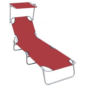 Vidaxl Sombrinha Dobrável Com Toldo De Alumínio Vermelho Image