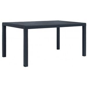 Vidaxl Mesa De Jardim De Plástico Aspecto Ratão Cinza 150x90x72 Cm Image