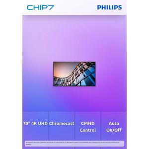PHILIPS PRO TV 70" UHD 4K SMART TV HOSPITALITY CHROMECAST ANDROID 70BFL2114 Image