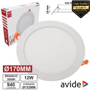 Painel Leds Redondo 12w 170mm 3000k 940lm Avide Image