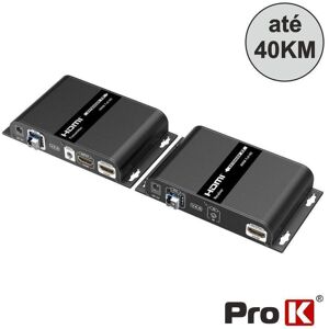 Extensor de sinal hdmi 1080p 60hz via fibra ótica 40km prok Image