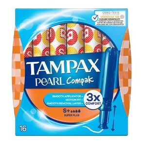 Tampax Pearl Compak Super Plus Tampão com Aplicador 16 unidades Image