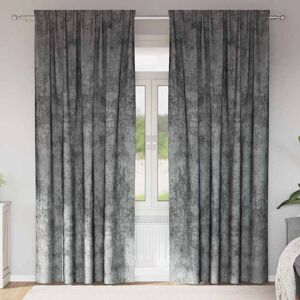 vidaXL Draperie cu perdele 2 pcs Gri 260 x 140 cm Catifea Image