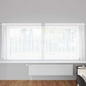 vidaXL Cortină din Dantelă cu perdele Alb 500x100cm Poliester Image