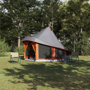 vidaXL Cort de familie Tipi Gri și Portocalie 404 x 370 x 270 cm Image