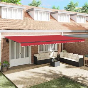 vidaXL Cortina Retractabilă Manual Roșu 600 × 350 cm țesătură Image