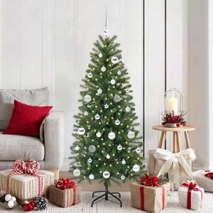 vidaXL Brad de Crăciun artificial cu 150 LED Verde 150 cm PE și PVC Image