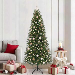 vidaXL Brad de Crăciun artificial cu 300 LED Verde 210 cm PE și PVC Image