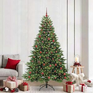 vidaXL Brad de Crăciun artificial cu 300 LED Verde 210 cm PE și PVC Image
