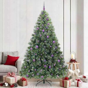 vidaXL Brad de Crăciun artificial cu 300 LED Verde 240 cm PE și PVC Image