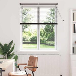 vidaXL Jaluzea pentru Fereastră cu perdele Manual Negru Aluminiu Image
