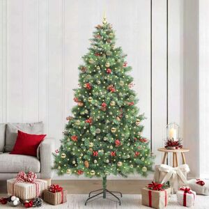vidaXL Brad de Crăciun artificial Verde 240 cm PVC și Metal Image