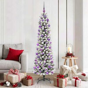 vidaXL Brad de Crăciun artificial cu 300 LED Verde și alb 180 cm Image