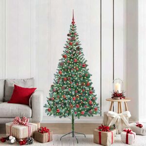 vidaXL Brad de Crăciun artificial cu 300 LED Verde 210 cm PVC și Oțel Image