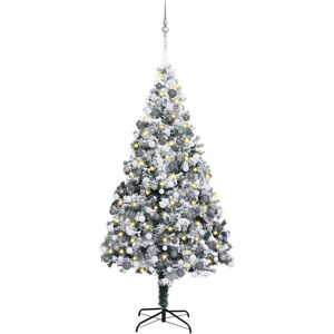 vidaXL Brad de Crăciun artificial Verde 180 cm PVC și Oțel și Plastic Image