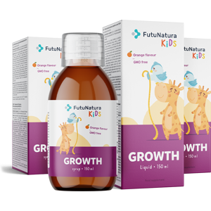 FutuNatura KIDS GROWTH – Supliment alimentar lichid pentru copii în perioada de creștere, total 450 ml Image