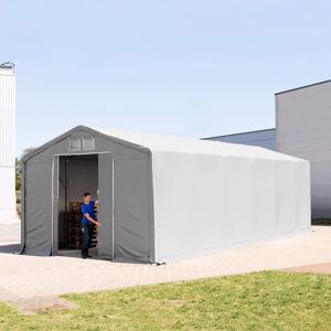 Toolport 6x12m - 3.0m Sides PVC Industrial Tent with sliding door, PVC 850, grey without statics package - (79913)