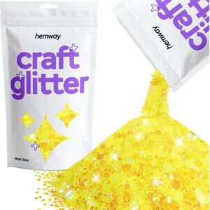 Hemway Multi-Size Craft Glitter 100g / 3.5oz   Fluorescent Yellow   Epoxy Resin, DIY, Tumbler, Decoration Image