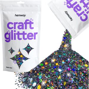 Hemway Multi-Size Craft Glitter 100g / 3.5oz   Gun Metal Grey Holographic   Epoxy Resin, DIY, Tumbler, Decoration Image