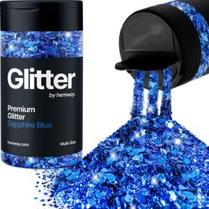 Hemway Multi-Size Glitter Shaker 120g / 4.2oz   Sapphire Blue   Cosmetic, Festival, Epoxy Resin, Crafts Image