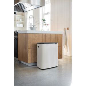 Brabantia Bo Touch Bin, 60 litre, with 1 inner Plastic Bucket White 60L Image