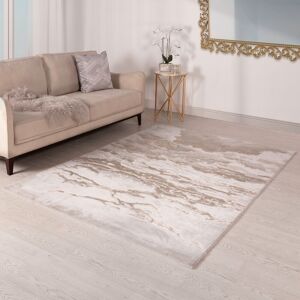 Etta Avenue Aurora AU17 Linea Metallic Beige Area Rug Beige Rectangle 160 x 230cm Image