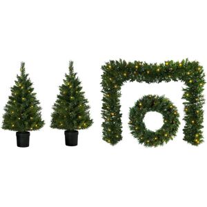The Seasonal Aisle 4 Piece Pre-lit Christmas Door Set 270cm L Image