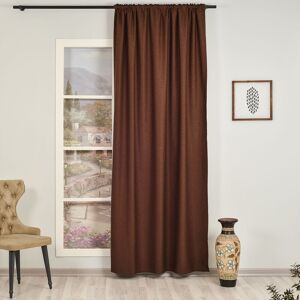 Lilijan Home & Curtain Extra Long & Extra Wide Faux Linen Decorative Curtain Single Panel Brown 140cm Width x 265cm Drop Image