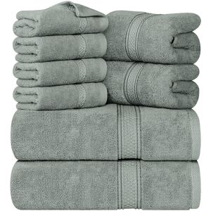 Ebern Designs Everarda 8 Piece Bath Towels Multi-Size Set Cool Grey Washcloth;Hand Towel;Bath Towel Image