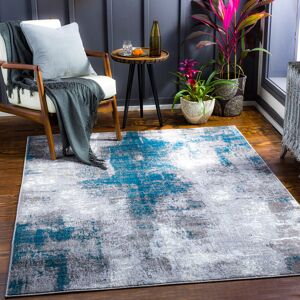 Borough Wharf Modern Abstract Area Rug Grey/Blue Ivory;Denim;InkBlue;MediumGray Rectangle 140 x 200 cm Image