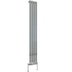 Belfry Heating Briscoe Vertical Single Flat Panel Radiator Chrome 180cm H x 27.2cm W x 5.2cm D Image