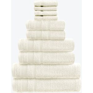 17 Stories Baljiwan 10 Piece Egyptian-Quality Cotton Bath Towel Bale - Luxury Zero Twist Cotton, Multi-Size Cream Bath Sheet;Washcloth;Hand Towel;Bath Towel Image