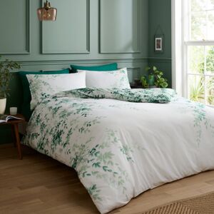 RHS Scenic Leaves Reversible 200 Thread Count Cotton D Cotton Duvet Cover Set Set Green Kingsize Duvet Cover Set + 2 Standard Pillowcases Image