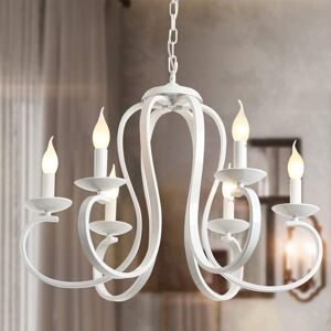 Brambly Cottage Kulpsville 6-Light Candle Style Chandelier White 38cm H X 53cm W X 53cm D Image