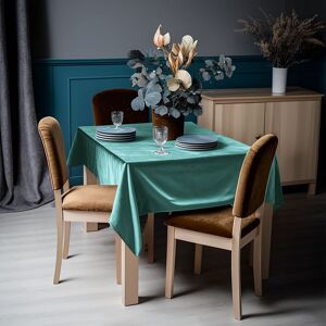 Lilijan Home & Curtain Matte Velvet Square Tablecloth Powder Blue 132cm W x 381cm L Image