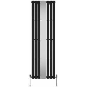 Belfry Heating Flat Single Panel Vertical Designer Mirror Radiator Black 1800cm H x 553cm W x 50cm D Image